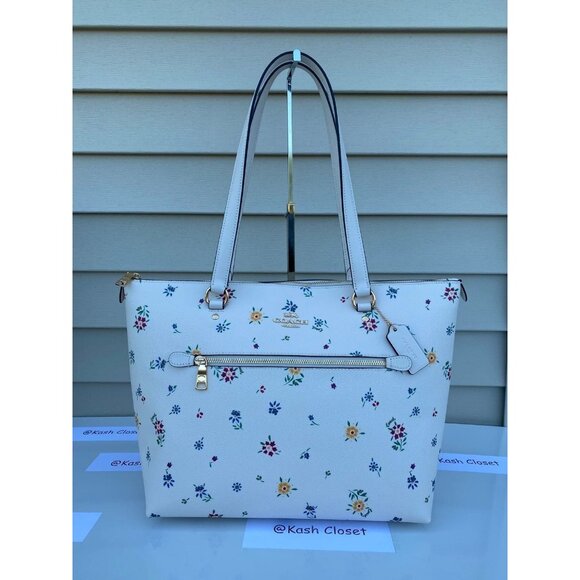 Coach tote gallery wildflower printed large purse chalk multi - Picture 12 of 12